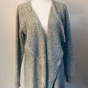 Cardigan sweater gray XL waterfall front